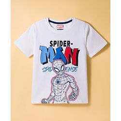 Pine Kids Marvel Single Jersey Knit Half Sleeves T-Shirt & Pyjama Night Suit With Spider Man Graphic - Navy Blue & White
