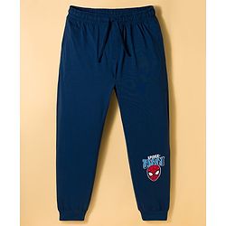Pine Kids Marvel Single Jersey Knit Half Sleeves T-Shirt & Pyjama Night Suit With Spider Man Graphic - Navy Blue & White