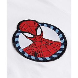 Pine Kids Marvel Single Jersey Knit Half Sleeves Polo T-Shirt with Spiderman Patch - White