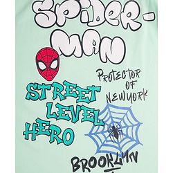 Pine Kids Marvel Half Sleeves T-Shirt With Front & Back Spider Man Print - Limegreen