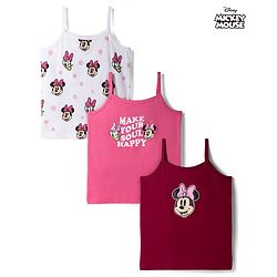 Pine Kids Disney 100% Cotton Knit Sleeveless Slips With Minnie & Friends Graphic - Multicolour
