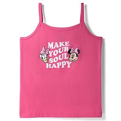 Pine Kids Disney 100% Cotton Knit Sleeveless Slips With Minnie & Friends Graphic - Multicolour