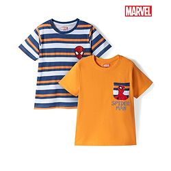 Pine Kids Marvel Single Jersey Knit Half Sleeves T-Shirts With Spider Man Print Graphics Pack of 2 - Multicolor