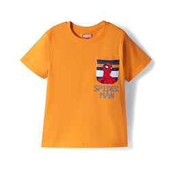 Pine Kids Marvel Single Jersey Knit Half Sleeves T-Shirts With Spider Man Print Graphics Pack of 2 - Multicolor