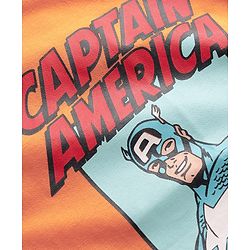 Pine Kids Marvel Single Jersey Knit Drop Shoulder Half Sleeves T-Shirt with Front & Back Avengers Print - Orange