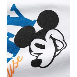 Pine Kids Disney Single Jersey Drop Shoulder Sleeves With Front & Back Mickey Mouse Graphics - Multicolor