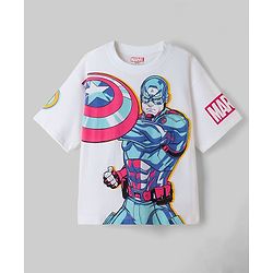 Pine Kids Marvel Single Jersey Knit Half Sleeves T-Shirt & Shorts Set with Avengers Graphics - Multicolor