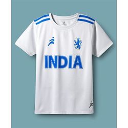 Pine Active Knit Half Sleeves India Team Jersey T-Shirt - White