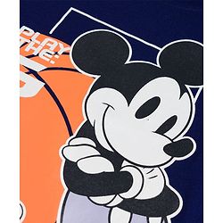 Pine Kids Disney Single Jersey Knit Half Sleeves T-Shirt & Shorts Night Suit With Mickey Mouse Graphics - Multicolor