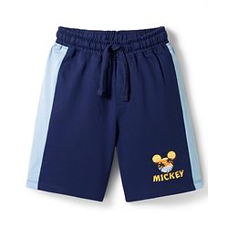Pine Kids Disney Single Jersey Knit Half Sleeves Polo T-Shirt & Shorts Set with Mickey Mouse Graphics - Multicolor