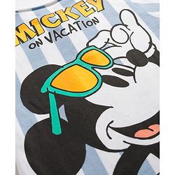 Pine Kids Disney Single Jersey Knit Half Sleeves Polo T-Shirt & Shorts Set with Mickey Mouse Graphics - Multicolor