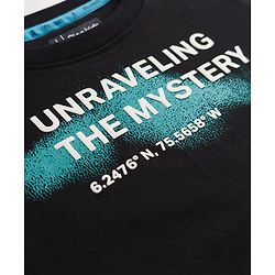 Pine Kids Cotton Knit Half Sleeves T-Shirt with Text Print - Black