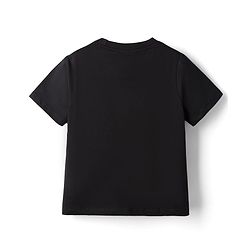 Pine Kids Cotton Knit Half Sleeves T-Shirt with Text Print - Black