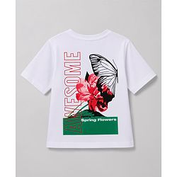 Pine Kids Cotton Knit T-Shirt with Awesome Print White 4-5 Years