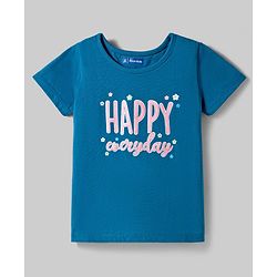 Pine Kids Cotton Knit Half Sleeves T-Shirt & Shorts Printed Night-Suit - Blue