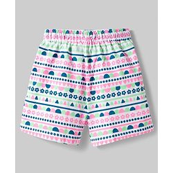 Pine Kids Cotton Knit Half Sleeves T-Shirt & Shorts Printed Night-Suit - Blue