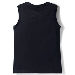 Pine Kids Cotton Knit T-Shirt Sleeveless Round Neck Striped Black 4-5 Years