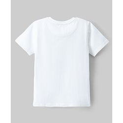 Pine Kids 100% Cotton Knit Half Sleeves Foil Printed T-Shirt - White