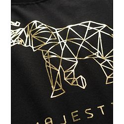 Pine Kids Cotton Knit T-Shirts Round Neck Half Sleeves Elephant Graphic Black 4-5 Years