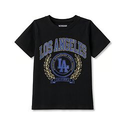 Pine Kids 100% Cotton Knit Half Sleeves Text Printed T-Shirt - Black
