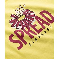 Pine Kids 100% Cotton Knit Half Sleeves Floral Printed T-Shirt - Yellow