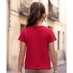 Pine Kids Cotton Knit Half Sleeves T-Shirt With Teddy Bear Print - Red
