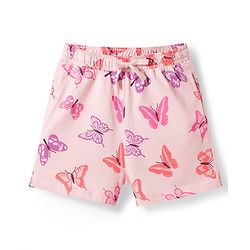 Pine Kids Cotton Knit Half Sleeves T-Shirt & Shorts Night-Suit With Butterfly Print - Pink