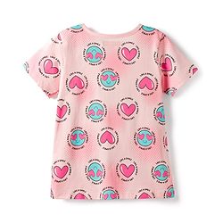 Pine Kids Cotton Knit Half Sleeves Top & Shorts Co-ord Night Suit with Heart Print - Pink