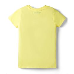 Pine Kids Cotton Knit Half Sleeves T-Shirt With Italy Print - Yellow