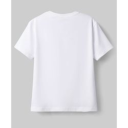 Pine Kids Cotton Knit Drop Shoulder T-Shirt with Tropical Theme Graphic - White