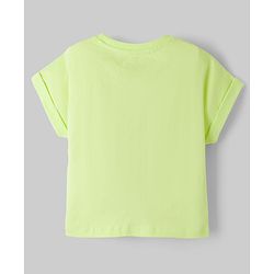 Pine Kids Cotton Knit Half Sleeves T-Shirt With Sunkissed Print - Lime Green