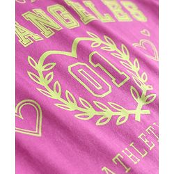Pine Kids  Cotton Knit Half Sleeves T-Shirt with Los Angeles Print - Plum