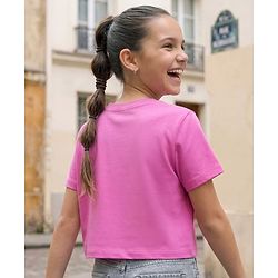 Pine Kids  Cotton Knit Half Sleeves T-Shirt with Los Angeles Print - Plum