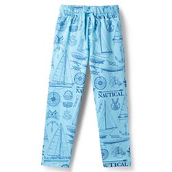 Pine Kids Cotton Knit Half Sleeves Co-Ord T-Shirt & Pyjama Night-Suit With Ship Print - Blue
