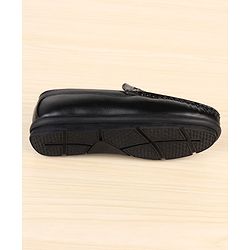 Pine Kids Slip On Solid Colour Loafers - Black