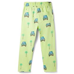 Pine Kids Cotton Knit Half Sleeves T-Shirt & Pajama Co-ords  Night Suit With Vehicle Print - Light Green
