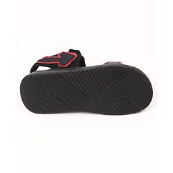 Pine Kids Velcro Closure Solid Sandals in Black