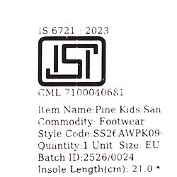 Pine Kids Velcro Closure Solid Sandals in Black