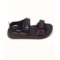 Pine Kids Velcro Closure Solid Sandals in Black