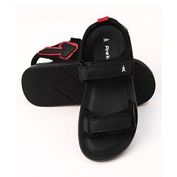 Pine Kids Velcro Closure Solid Sandals in Black