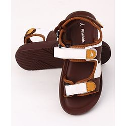 Pine Kids Velcro Closure Solid Sandals in Brown