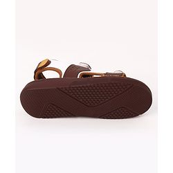 Pine Kids Velcro Closure Solid Sandals in Brown