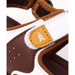 Pine Kids Velcro Closure Solid Sandals in Brown
