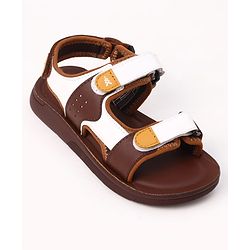 Pine Kids Velcro Closure Solid Sandals in Brown
