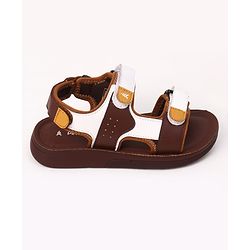 Pine Kids Velcro Closure Solid Sandals in Brown