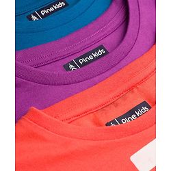 Pine Kids Cotton Knit Fashion Half Sleeves T-Shirts With Text Print Pack of 3 - Multicolor