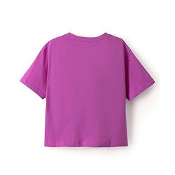 Pine Kids Cotton Knit Half Sleeves T-Shirt With Watermelon Print - Purple