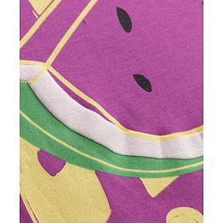 Pine Kids Cotton Knit Half Sleeves T-Shirt With Watermelon Print - Purple
