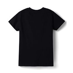 Pine Kids 100% Cotton Knit Half Sleeves Birds & Text Printed T-Shirt - Black