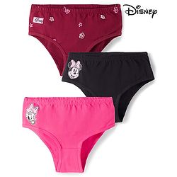Pine Kids Disney Lycra Knit Panties With Minnie Mouse Graphics Pack of 3 - Multicolor